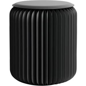 NOONTIDE Folding Stool - 17Inch Home Furniture 660lb Load Capacity Foldable Paper Stool - Eco-Friendly Kraft Paper Honeycomb Design,Foldable to 1.2", Modern Minimalist Stool for Living Room (Black)