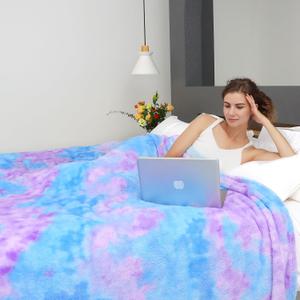 MUGD Soft Blankets Fuzzy Twin Bed Fleece Blanket Kids Warm Throw Blanket for Bed (Twin(60"x80"/ 150x200cm), Blue Purple)