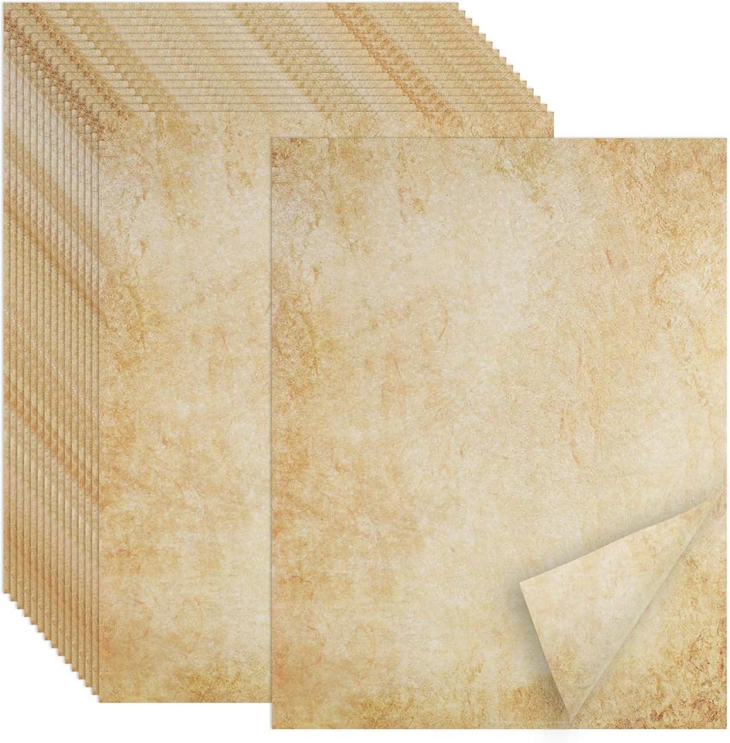 Joyberg 70PCS Vintage Paper 8.5 x 11 in Parchment paper for Writing Letter writing Paper, Decorative Printer Paper for Invitation, Letter, Resume, Award, Diploma, Art, Craft, Certificate Antique
