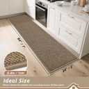 BEQHAUSE Kitchen Runner Rugs 24"x84", Non-Slip Kitchen Mats for Floor, Super Absorbent and Stain Resistant Kitchen Rug, Machine Washable Rugs for Kitchen, Hallway, Laundry & Sink, Taupe