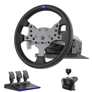 PXN V99 Force Feedback PC Racing Wheel Detachable Gaming Sim Steering Wheel | 270/900° PC Steering Wheel with Pedals and Shifter, Driving Race Wheel Simulator for Windows PC/PS4/Xbox One/Xbox Series X/S