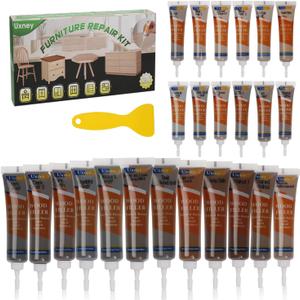 2 x Wood Furniture Repair Kit, 24 Colors Wood Filler & Scratch Remover for Scratches, Cracks, Dings on Tables, Cabinets, Hardwood Floors(Gray Series)