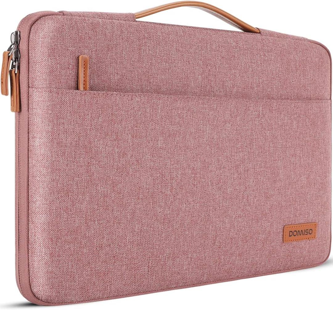 DOMISO 15.6 inch Laptop Case Sleeve Protective Cover Compatible with 16 inch MacBook Pro M4 M3 M2/Pro Max,15.6-16 inch HP Dell ASUS Lenovo Chromebook,Waterproof Computer Cases Bag with Handle,Pink