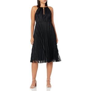Theory Women's Pleated Midi Dress in Mod Lace (6, Black)