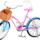Barbie Doll and Bike Playset with Doll (11.5 in, Blonde), Bicycle with Rolling Wheels & Water Bottle Accessory, Gift for 3 to 7 Year Olds