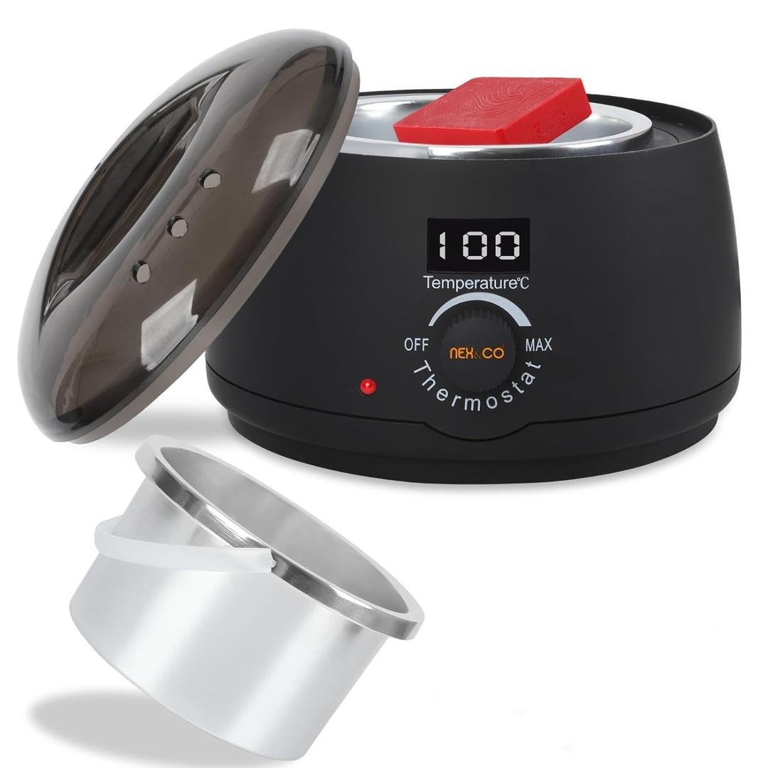 NEX&CO Professional Wax Seal Warmer for Bottle Sealing Wax Blocks, Large Capacity Digital Electric Melting Pot, Fast Heating, Precise Temp Control, Rapidly Melts Scented, Candle, Cauldron
