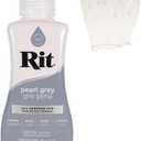 Rit Dye – Liquid Fabric Dye for Crafting, Clothing, and Décor – 8 oz. Bottle – Pearl Gray (Gloves Included)