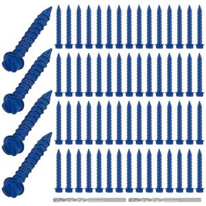 200 Qty 1/4" x 1-3/4" Hex Head Diamond Tip Concrete Screws Anchor with Drill Bit for Anchor Masonry, Block, Brick, Cement, Stucoo