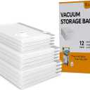 Vacuum Storage Bags, 12 COMBO Vacuum Seal Bags for Clothing, Space Saver Vacuum Travel Bags for Luggage, Comforters, Bedding, Blankets