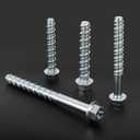 FMhotu 3/8 x 4 Concrete Screws, Nickel Plated Concrete Screw Drill Bit Set for Anchoring Masonry, Brick or Block (25 pcs)