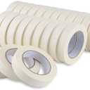 Lichamp Masking Tape 1 inch, 24 Pack General Purpose Beige White Masking Tape, 1 inch x 55 Yards x 24 Rolls (1320 Total Yards)