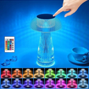 Crystal Diamond Rose Table Lamp, Remote and Touch Control Nightstand Lamps, 16-ColorLED Night Light, Bedside Lamps ( Without remote)