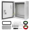 Outdoor Electrical Box 12 x 10 x 6'' Steel Electrical Junction Box NEMA 4X Steel Enclosure Box IP66 Outdoor/Indoor Waterproof & Dustproof Metal Box with Lock & Mounting Plate (12 x 10 x 6)