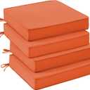 UNIKOME Outdoor Chair Cushions Set of 4, Water Resistant Patio Seat Cushions with Ties for Outdoor Furniture, High-Density Foam, UV & Fade Resistant, Piped Edge – 24" x 24" x 4", Orange