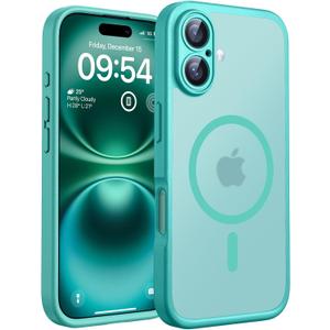 TOCOL Magnetic for iPhone 16 Plus Case, Upgraded Full Camera Protection, Compatible with Magsafe Translucent Matte Back Bumper Phone Cover 6.7-InchGreen