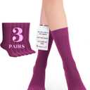 9 x Hugh Ugoli Womens Crew Rayon Derived from Bamboo Dress Socks, Thin, Soft, Business Trouser Casual, Non-Binding, 3-6 Pairs