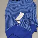 Fisoew Women's Fall Oversized Sweatshirt Casual Waffle Knit Long Sleeve Crewneck Split Pullover Tunic Tops L