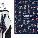 Microfiber Golf Towels (16" X 24") with Carabiner Clip, Waffle Pattern Golf Towel Hook and Loop Fastener, Golf Club Towel, Premium Golf Accessories, Gift for Men, Golfers, Dad (Navy Blue)