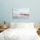 WALLSUP DECOR Ocean Pier Canvas Wall Art: Coastal Picture Sunset Seascape Painting Beach Artwork Sea Prints for Bathroom Bedroom Home Offic, 36"L x 24"W