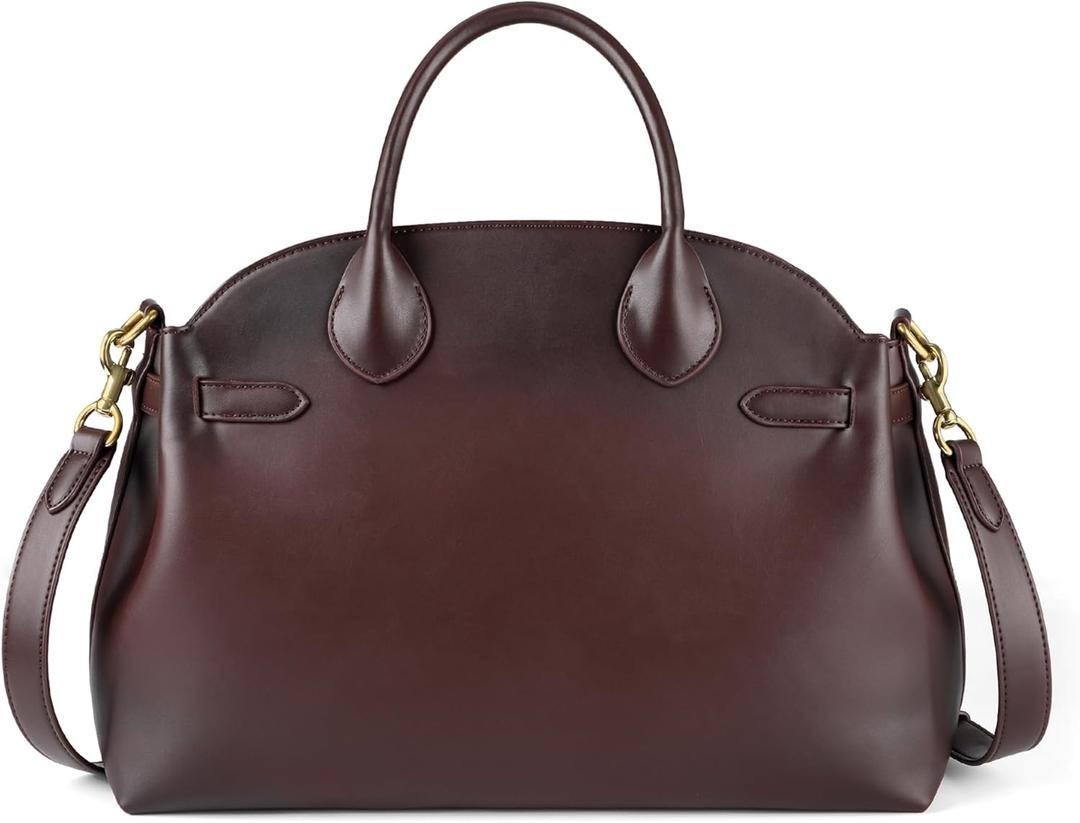 Retro Leather Work Laptop Bag: 14-16 Inch Large Capacity Computer Tote Handbag - Professional Women - Business Travel