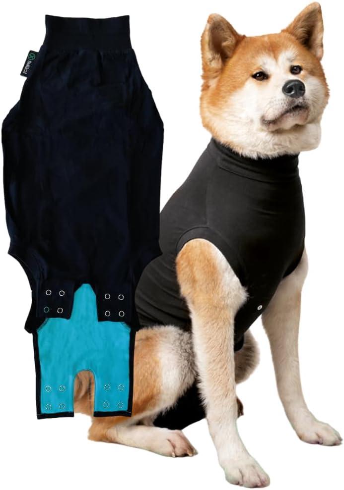 Suitical Recovery Suit for Dogs - XL Black - Dog Surgery Recovery Suit with Clip-Up System, Breathable Fabric for Spay, Neuter, Skin Conditions, Incontinence, 29.132.3 in Neck-to-Tail