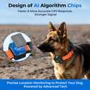 RPZ Invisible Dog Fence, GPS Wireless Electric Fence System Perimeter Collar for Dogs with Phone App No Subscription, Pet Containment System Outdoor for Yard, Orange