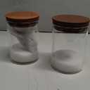 27oz Coffee Canister with Scoop and Wooden Lids, Airtight Coffee Grounds Container Set of 2 for Coffee Bar Organizer, Glass Jar for Coffee Beans Storage