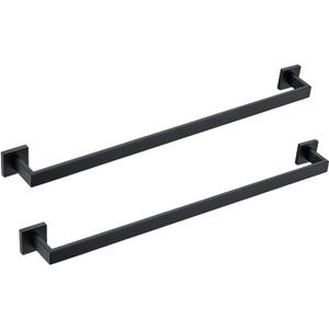 BANOLUX Towel Rack, 32-Inch Single Towel Bars for Bathroom, Towel Racks for Bathroom Wall Mounted SUS304 Stainless Steel Hand Towel Holder Heavy Duty, Matte Black Towel Bar 2 Pack, A7-TB-MB-32IN-2PACK