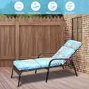 JMGBird 73" Outdoor Chaise Lounge Cushion - Waterproof Tri-Fold Patio Chair Cushion with Removable Cover, Thick Padded for Pool Garden Furniture, 74*21*3 Inch