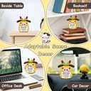 6 x Best Friend Birthday Gifts for Women - Gifts for a Friend Moving Away Gift for Women Graduation, Work, Retirement, Leaving Present for Men, Positive Cow Crochet Emotional Support