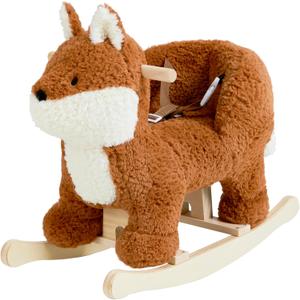 labebe - Baby Rocking Horse, Brownish Red Fox Rocking Horse with Seat Belt, Plush Animal Rocker for Kids, Stuffed Rocker Toy for Children 6M-3 Years Old Girl&Boy