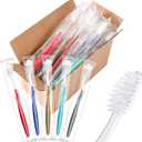 100PCS Disposable Toothbrushes, Individually Wrapped Travel Toothbrushes Bulk, Soft Brush Bristles Travel Single Use Toothbrush for Home Hotel Camping