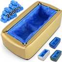 Shoe Covers Machine Automatic Shoe Cover Dispenser with 200pcs Disposable Plastic Shoe Cover for Home, Office, Supermarket, Factory, Hospital (Gold)