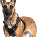 rabbitgoo Dog Harness for Large Dogs No Pull, Tactical Service Pet Vest with Molle and Control Handle, Adjustable and Reflective Military Harness for Easy Walking and Training, Black, XL