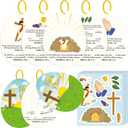 Renbuzhu 27Sets Easter Story Crafts Stickers Play Set Christian Religious Scene Sunday Basket Stuffers Egg-Shaped Storytelling Kit Holy Week Decorations