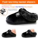 SEASAND Heated Slippers for Men and Women, Rechargeable Electric Foot Warmer, 3-Gear Electric Thick Warm Winter Heated Shoes for Feet Warmers (L: Men 9-10 / Women 10.5-12)