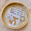Gift for Mom, Fox Ring Dish Holder-"You make the world a better place just being in it", Gifts for Women Mother's Day Birthday Christmas, Mom Gifts for Birthday , Perfect Present for Mothers