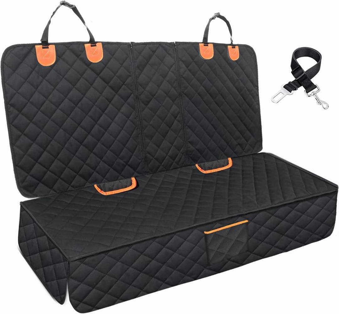 EasyHaWei Dog Car Seat Cover for Back Seat Bench Cover, Compatible for Armrest 100% Waterproof & Nonslip Backseat Protector for Pet （Standard）