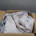 9x12 Modern Abstract Accent Rug Non Slip Stain Resistant Throw Rug Low Pile Machine Washable Indoor Floor Cover for Bedroom Living Room Office Home Decor, Blue/Grey