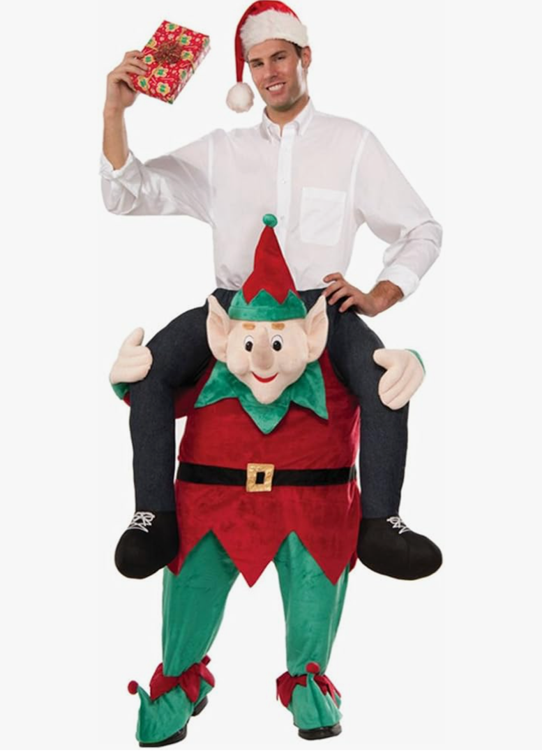 Christmas Carry Ride On Me Shoulder Santa Claus PARTY Mascot Costume Ride On Costume