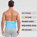 Koo-Care Lower Back & Waist Gel Ice Pack for Injuries Reusable Large Flexible Hot Cold Therapy Pack with Strap for Shoulder, Belly, Rib, Hip, Wrap around Entire Knee Cold Compress Pain Relief 16" x 9"