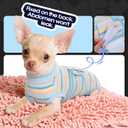 FUAMEY Recovery Suit for Dogs After Surgery,Soft Breathable Dog Bodysuit E-Collar & Cone Alternative Surgical Suit,Male Female Dog Neuter Spay Suits Anti Licking Wounds Onesie Blue Yellow Stripes, M