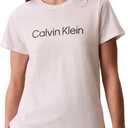 Calvin Klein Women's Performance Cotton Modal Logo Tee (White, L)