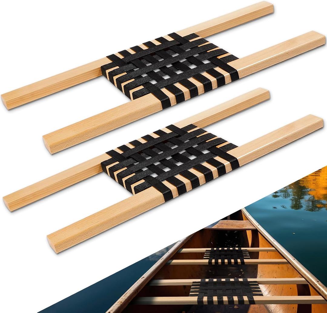 2 Pcs 34 Inch Canoe Webbed Seat Outdoor Caned Seat Replacement Canoe Hardware Accessories Weather-Resistant for Kayaking Boating Fishing Camping
