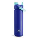 POWCAN 26 oz Insulated Water Bottle with 2-in-1 Straw and Spout Lid, Keep Cold 24H, Leak-Proof, Fits in Car Cup Holder, Stainless Steel Water Bottle for Sports, Travel, Gym, and School (Coastline)