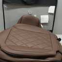 Coverado Front Seat Covers, Car Seat Covers Front Seats, Nappa Leather Seat Covers for Cars, Waterproof Seat Covers with Lumbar Support Universal Fit for Most Cars SUV Trucks (Front, Coffee)