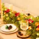 Pine Garland Christmas Decoration Clearance, 6ft Christmas Greenery Garlands Realistic Cypress Leaves Cedar Garland for Holiday Mantel Fireplace Table Centerpiece Decor