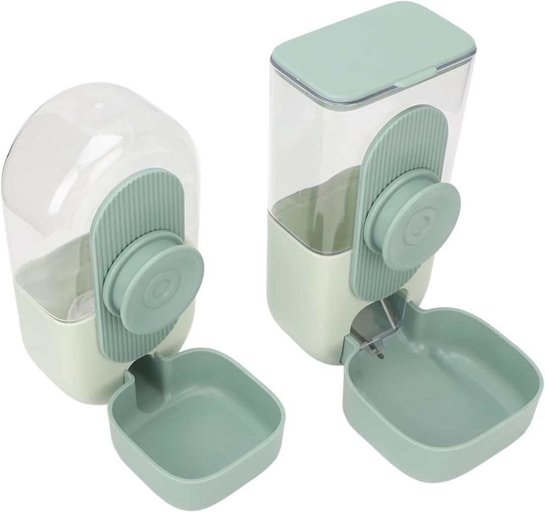 Pet Feeder Water Dispenser Set, Simple High Temperature Mint Green Automatic Hanging Food Water Dispenser for Home for Cat (Mint Green)
