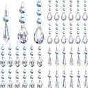 36 Pcs Chandelier Crystal Replacement Glass Crystal Ornaments Teardrop Crystal Prisms Clear Glass Hanging Crystals for Chandelier Lamp Suncatcher Window Home Decor(Classic)
