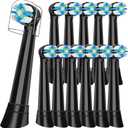 12 Pcs IO Replacement Heads Compatible with Oral B iO 2/3/4/5/6/7/8/9/10/Deep Clean Electric Toothbrush, Brush Heads Compatible with IO for Teeth Clean (Black)